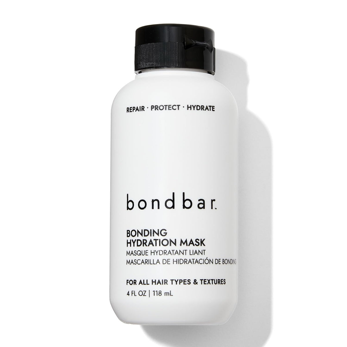 Bondbar mascarilla de hidratación para unión capilar dañada brinda brillo y suavidad.