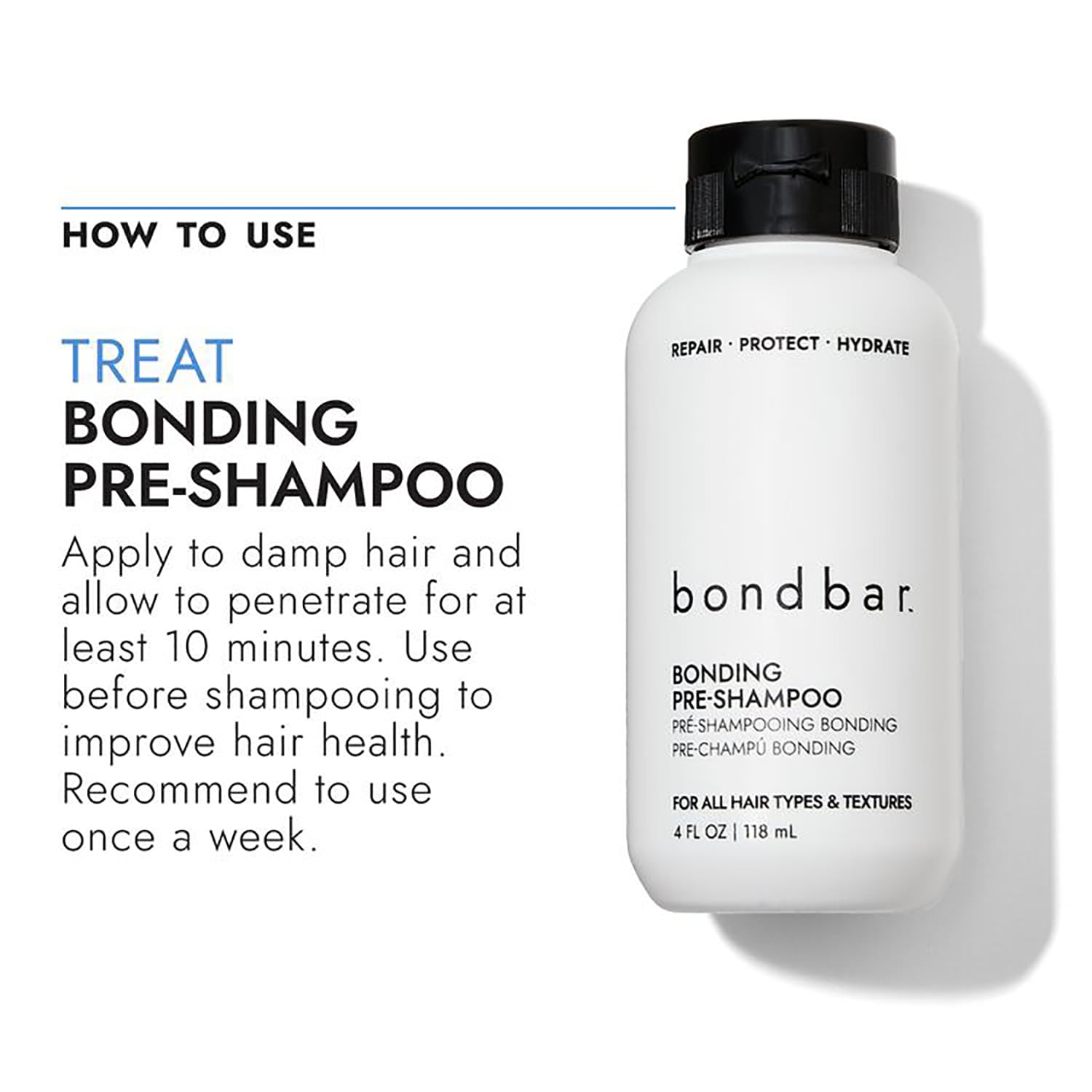 Bondbar Prelavado Reparador: desenredar sin frizz y peinado más fácil.