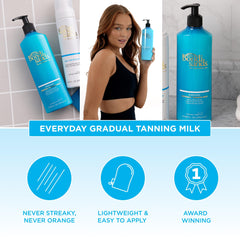 Bondi Sands gradual tan swatch shows subtle color development with hydration