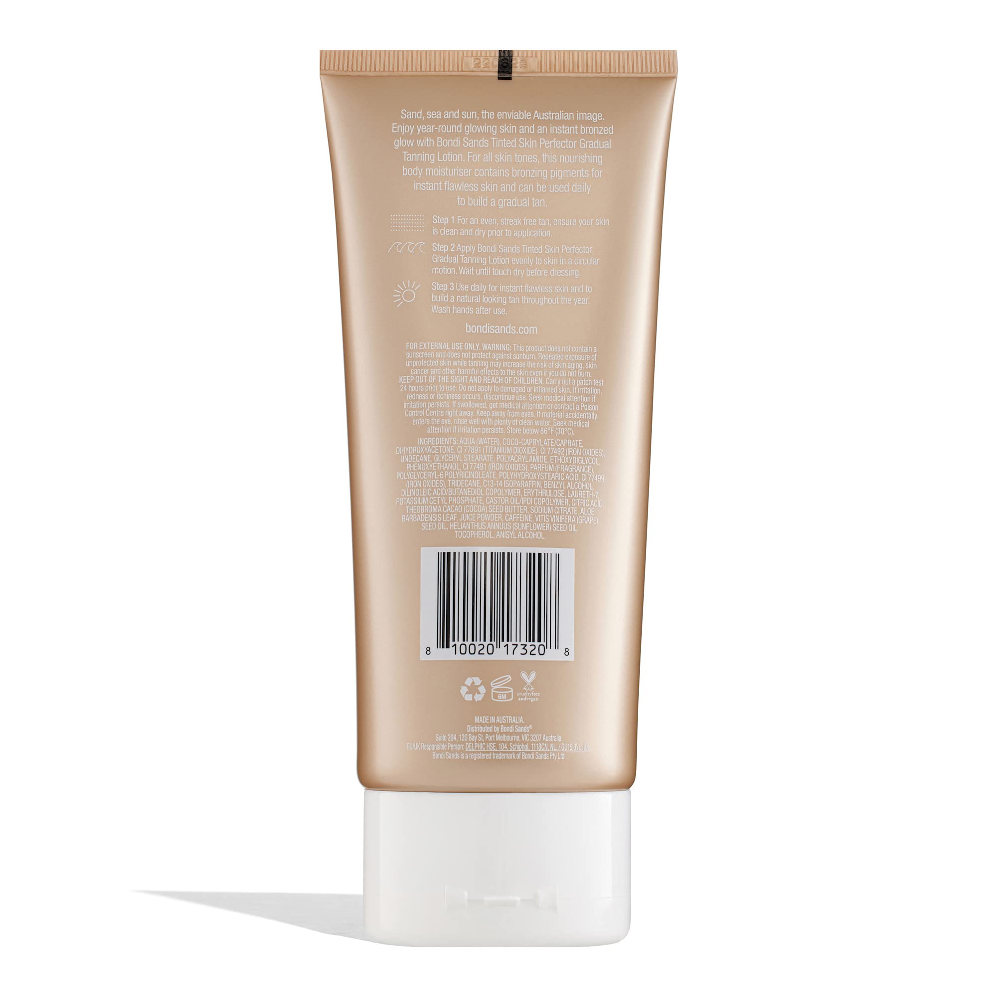 Bondi Sands Gradual Tanning Lotion, aplicación en la mano para tono uniforme