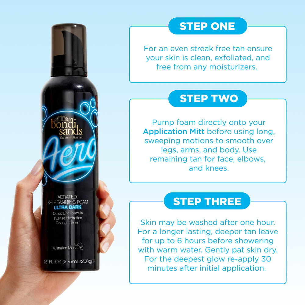 Label highlighting jojoba and vitamin E hydration in Bondi Sands formula
