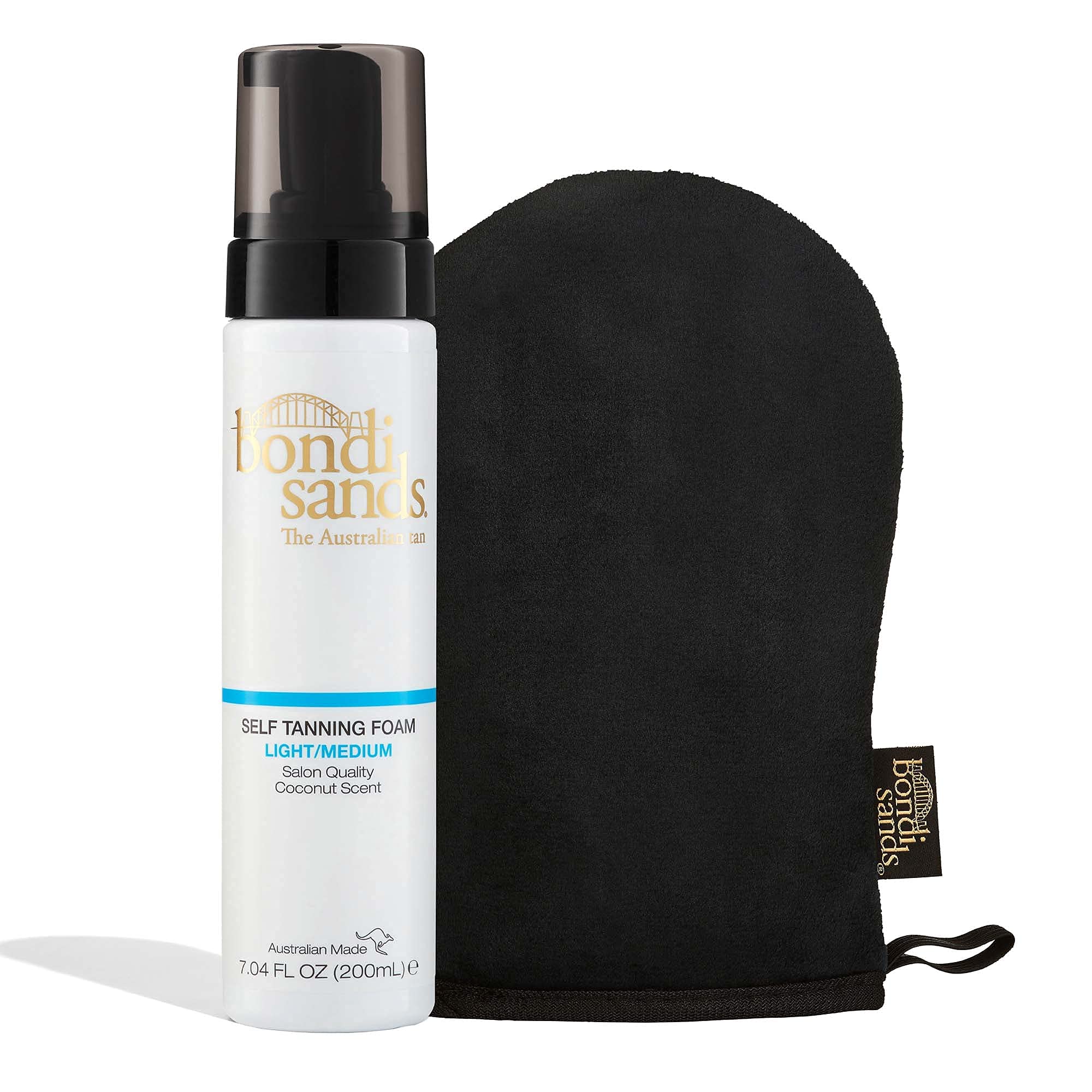 Bondi Sands light/medium self tanning foam bottle for an even bronze glow