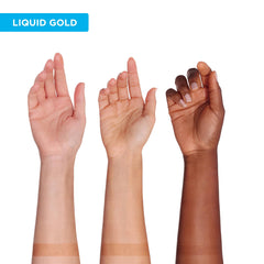 Bondi Sands Liquid Gold self-tanning foam close-up reveals coconut scent for tropical vibe.