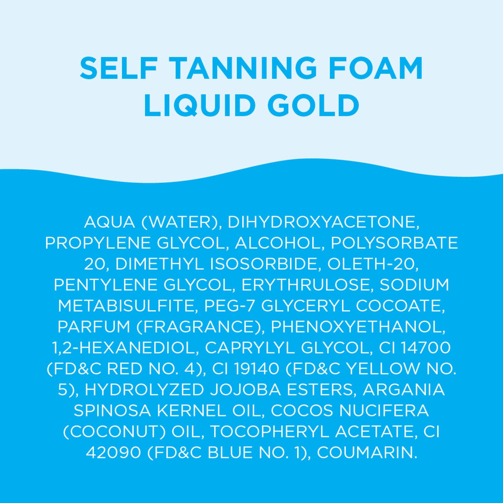 Bondi Sands Liquid Gold self-tanning foam full bottle ready for use.