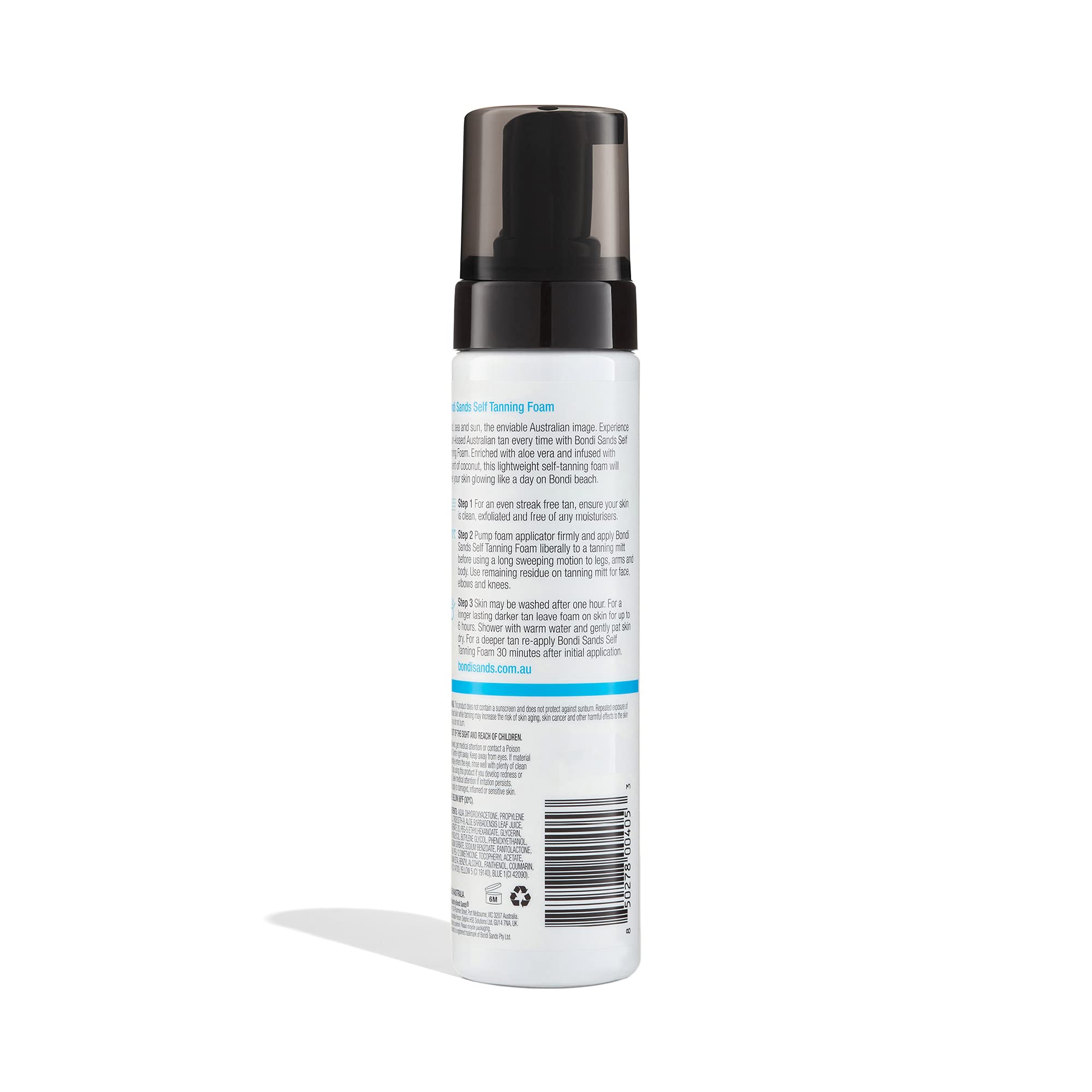 Bondi Sands Self Tanning Foam application mitt ready for smooth, streak-free application