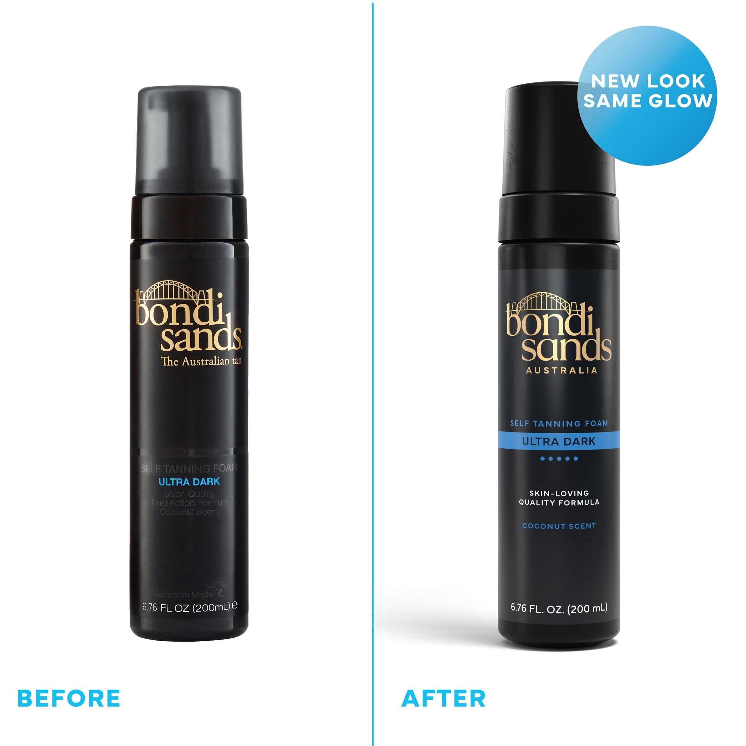 Bondi Sands Self Tanning Foam with mitt demonstrates easy, streak-free application.