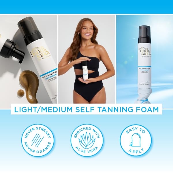 Bondi Sands Self Tanning Foam bronzed glow on skin after application