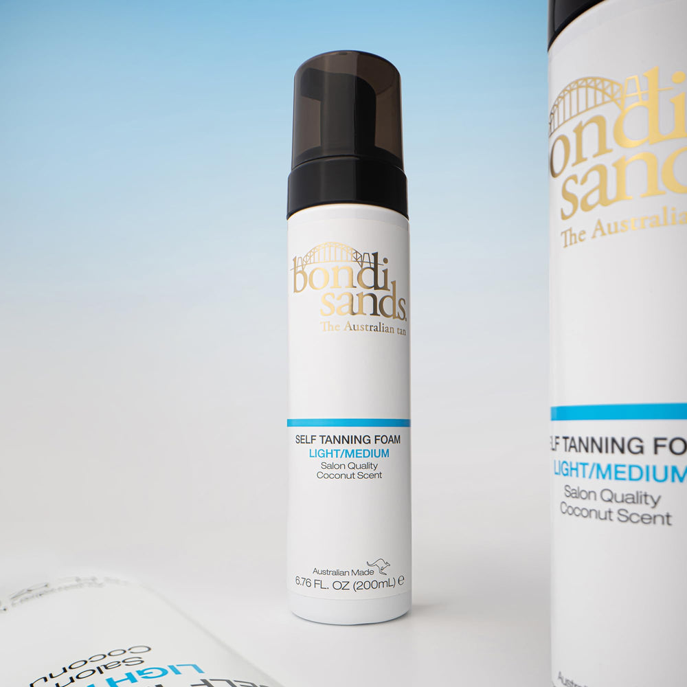 Bondi Sands Self Tanning Foam creates an even tone with bronzed glow on skin