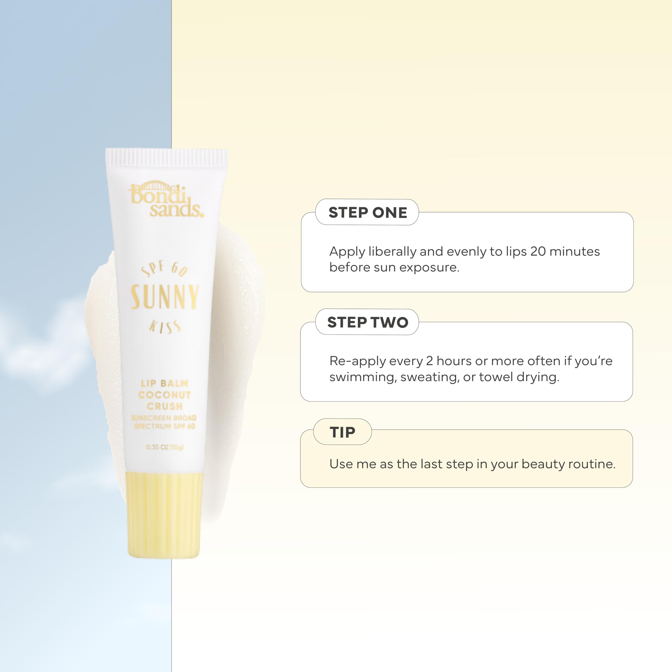 Bondi Sands Sunny Kiss SPF 60 aroma a coco agradable.