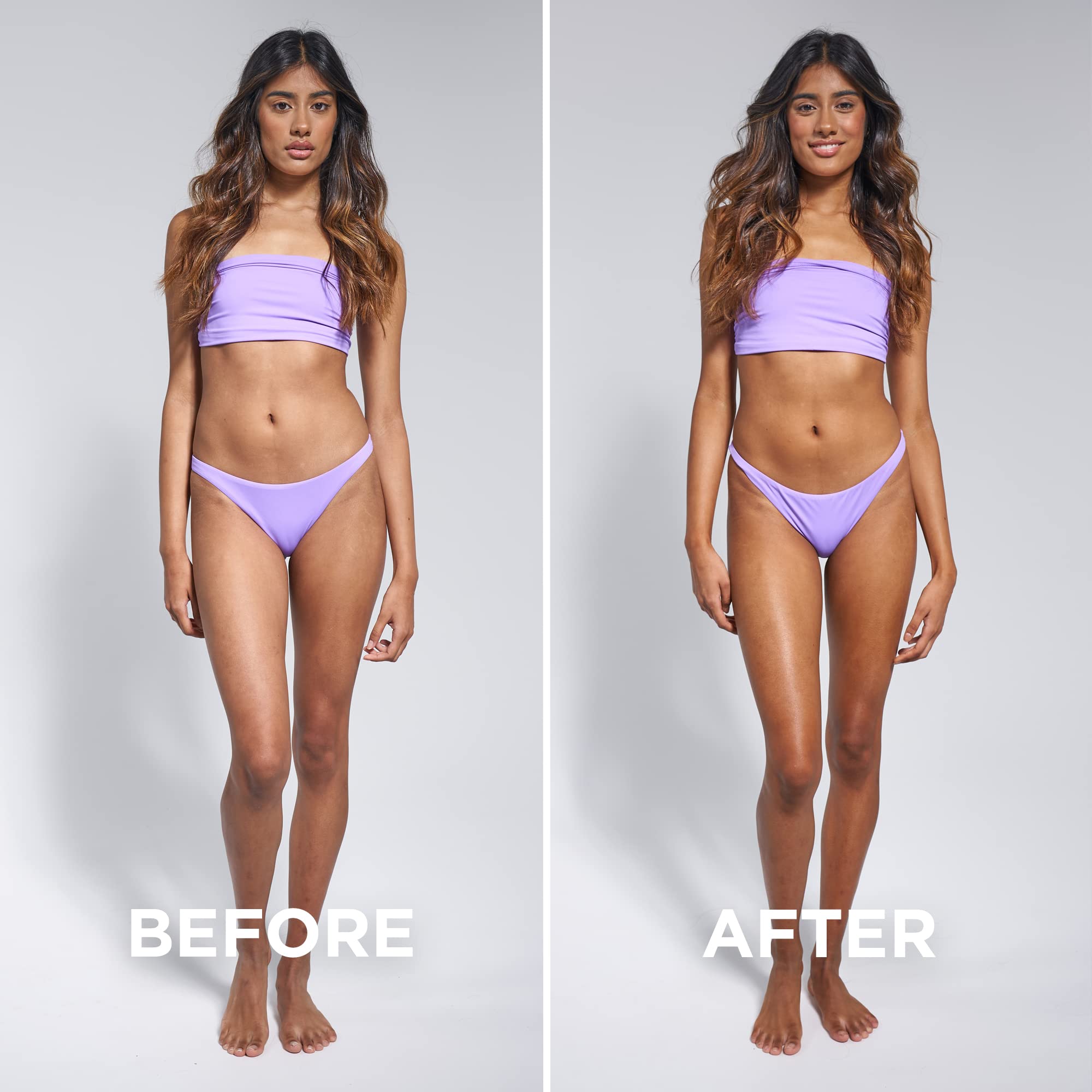 Bondi Sands Technocolor Magenta color guide helps visualize development on olive to deep tones.