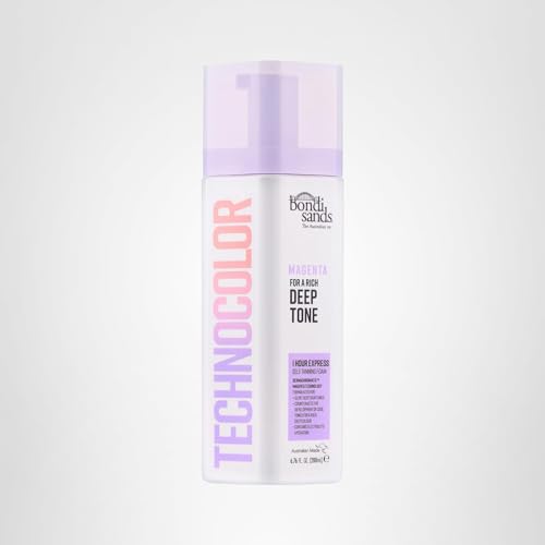 Bondi Sands Technocolor Magenta final shade close-up with rich, deep-toned result.