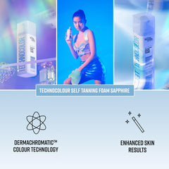 Bondi Sands Technocolor Sapphire blue-grey color guide helps prevent orange tones.