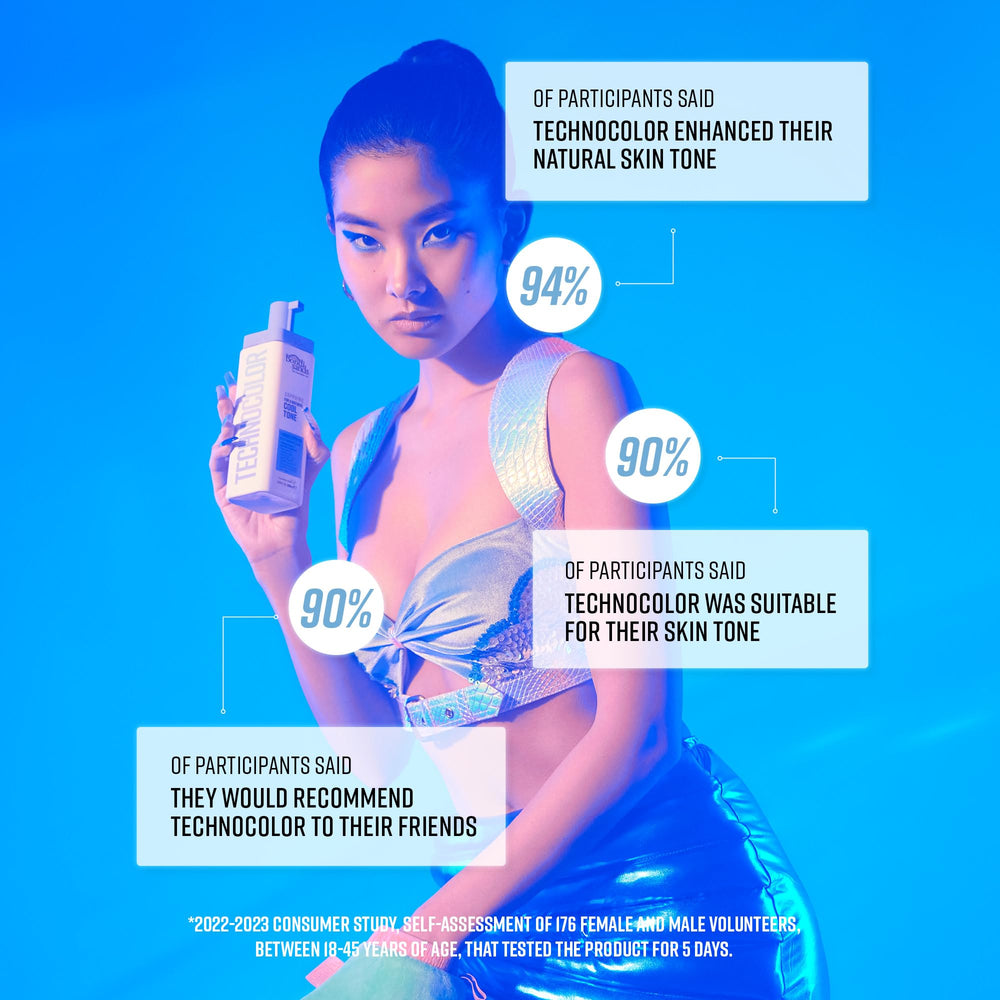 Bondi Sands Technocolor Sapphire designed for fairer skin seeking natural cool-toned results.