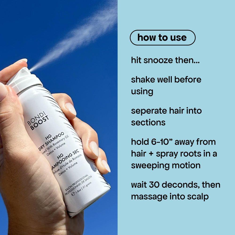 BondiBoost HG Dry Shampoo after use for a refreshed look.