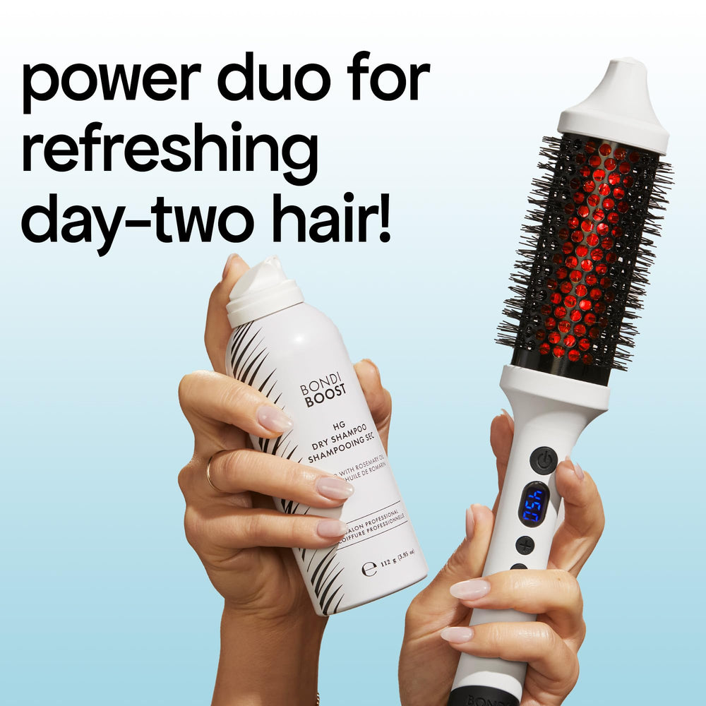 BondiBoost HG Dry Shampoo bottle highlights color-safe formula.