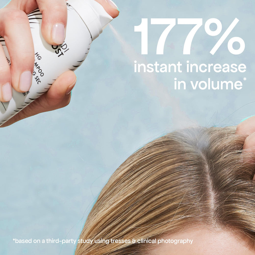 BondiBoost HG Dry Shampoo with rosemary for scalp refresh.