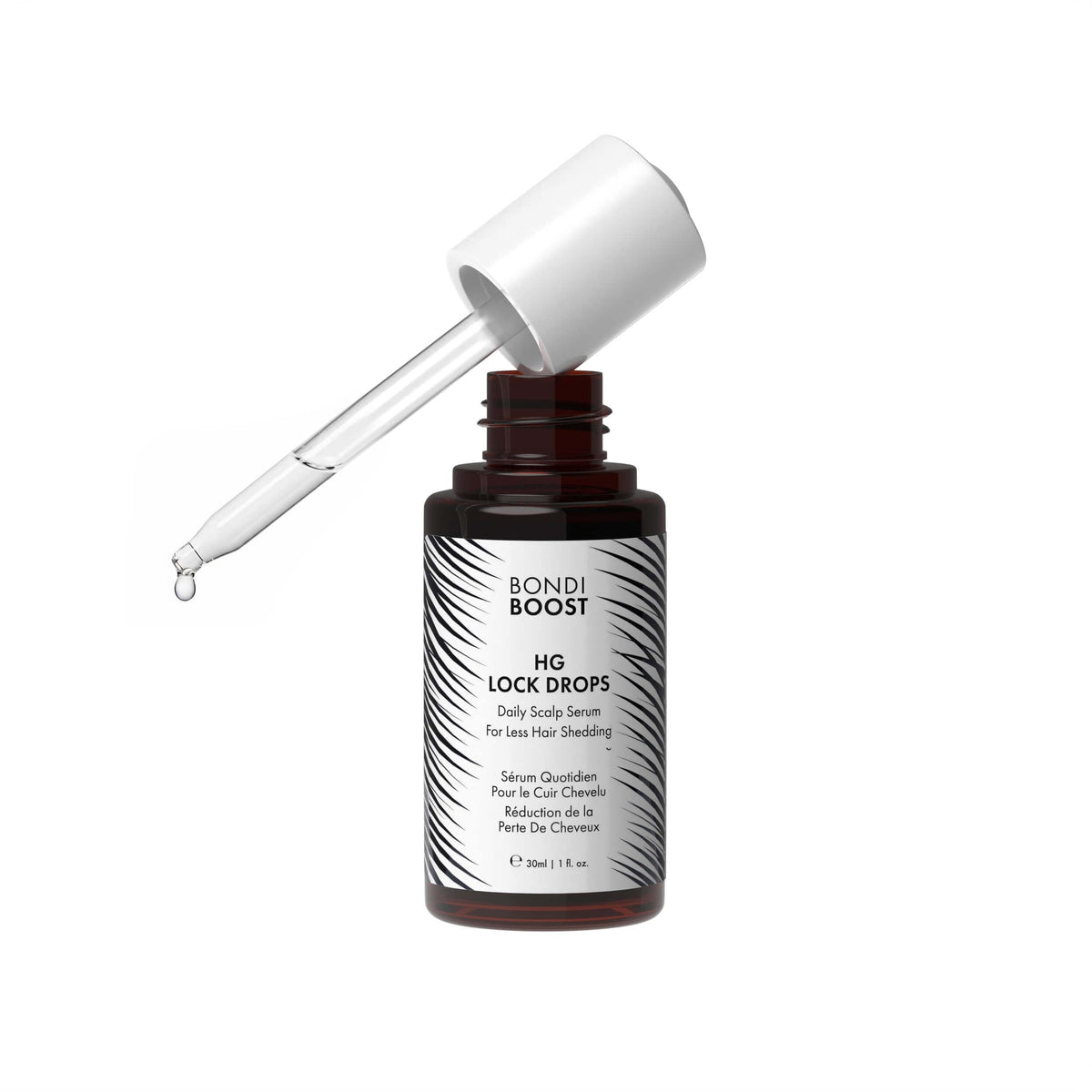 BondiBoost HG Lock Drops bottle ready for daily scalp treatment, lightweight and non-greasy.