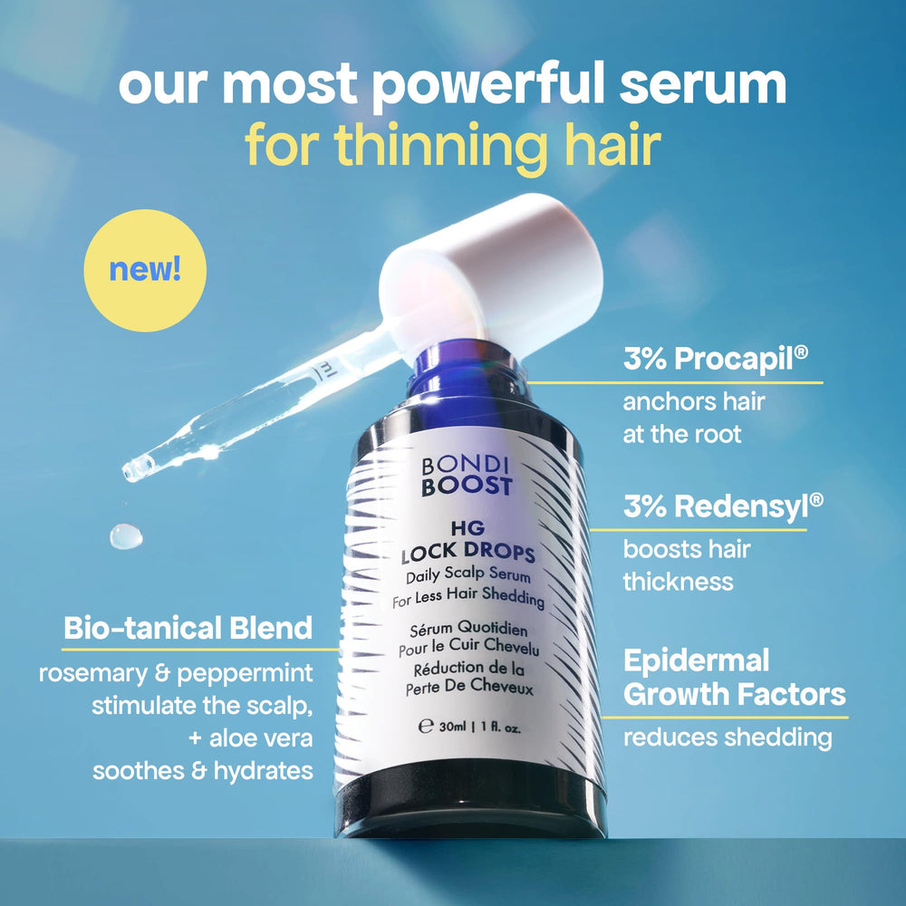 Close-up of dropper for precise scalp application with BondiBoost HG Lock Drops.