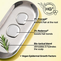 Serum applied to scalp for refreshed roots and hydration using BondiBoost HG Lock Drops.