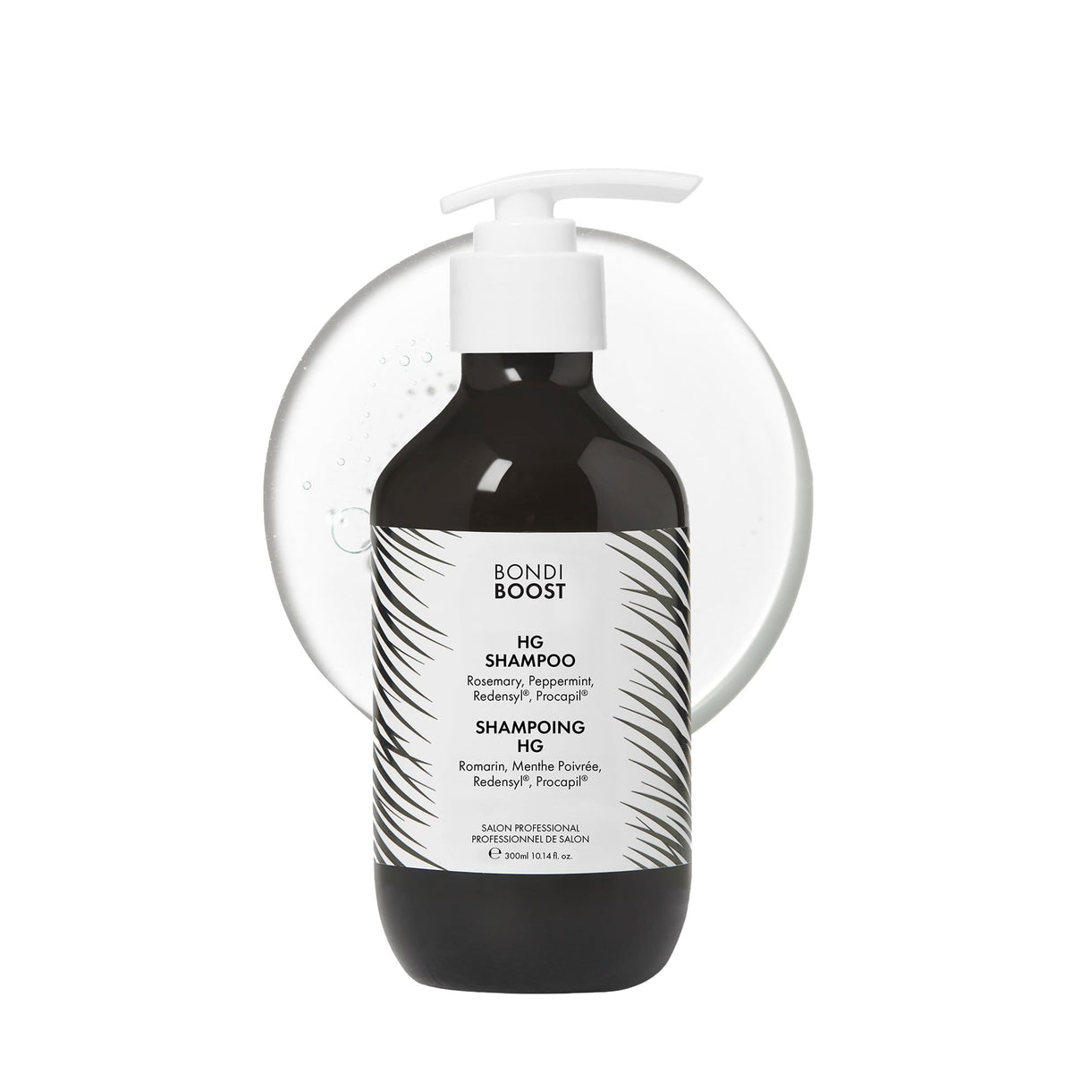 BondiBoost HG Shampoo full bottle highlights daily use for fuller hair