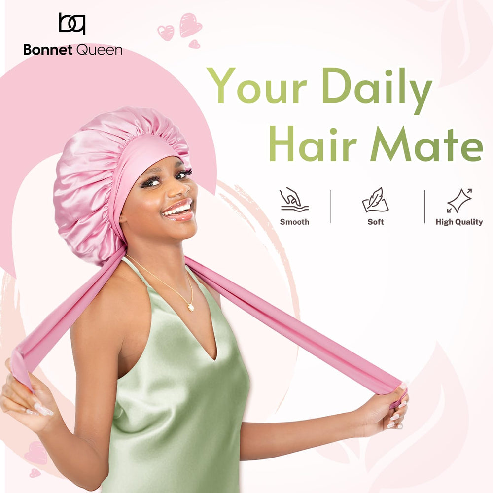BONNET QUEEN banda ajustable rosa evita deslizamiento nocturno