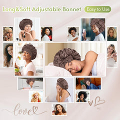 BONNET QUEEN: bonete seda suave para cuidado del cabello durante la noche.