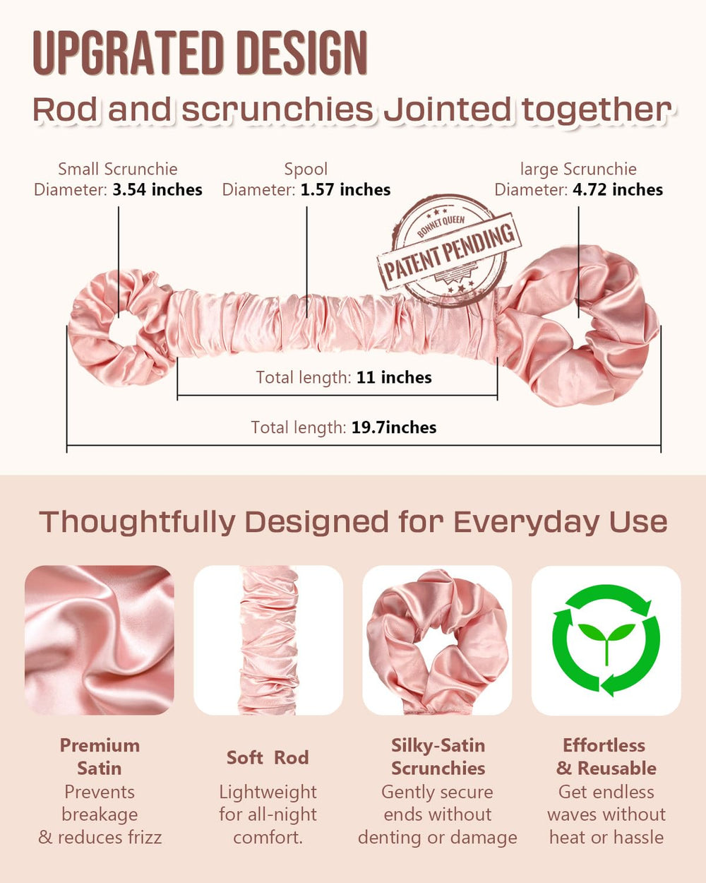 BONNET QUEEN pillow-friendly design supports comfortable sleep while curling hair.