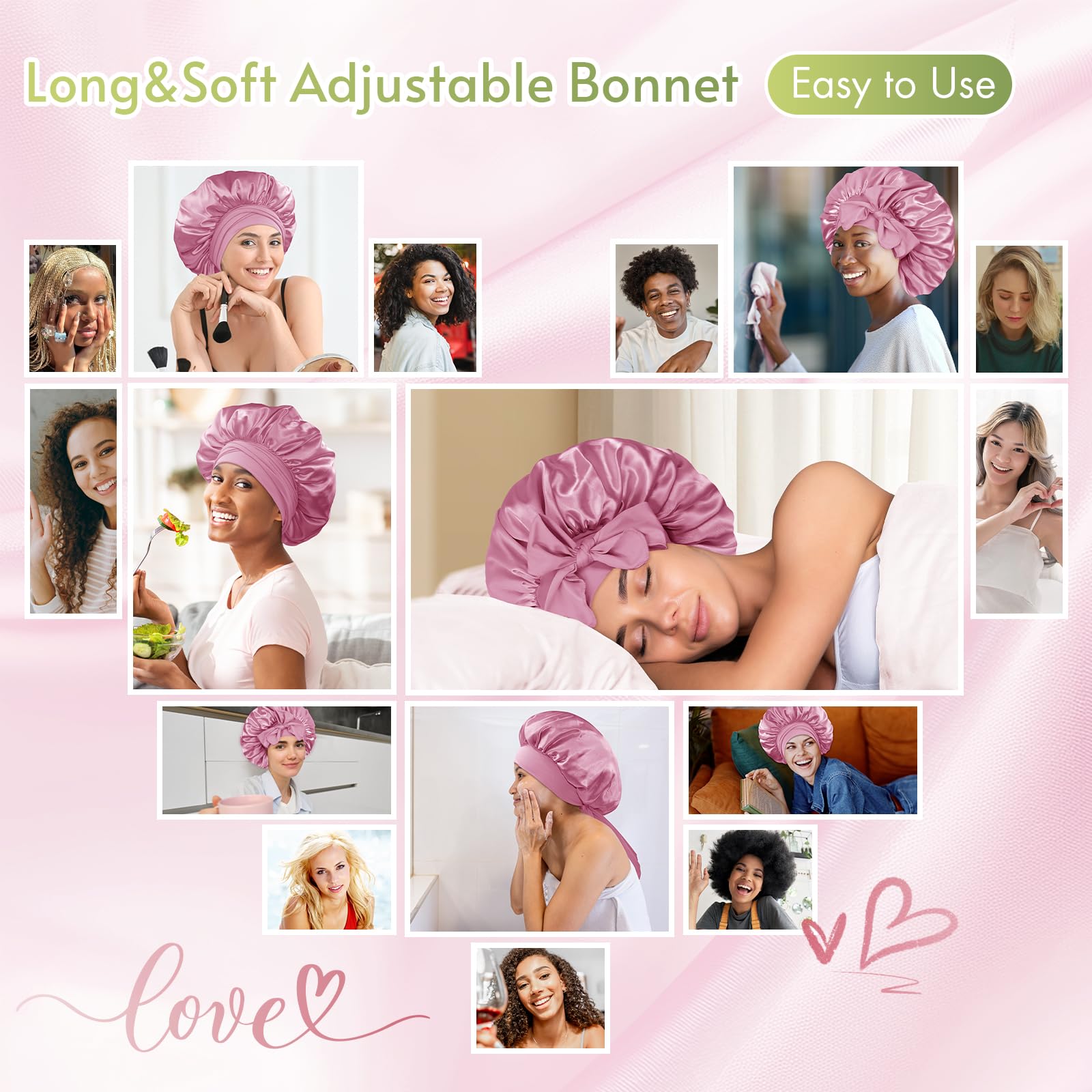 Bonnet Queen protección de wigs y bordes al dormir