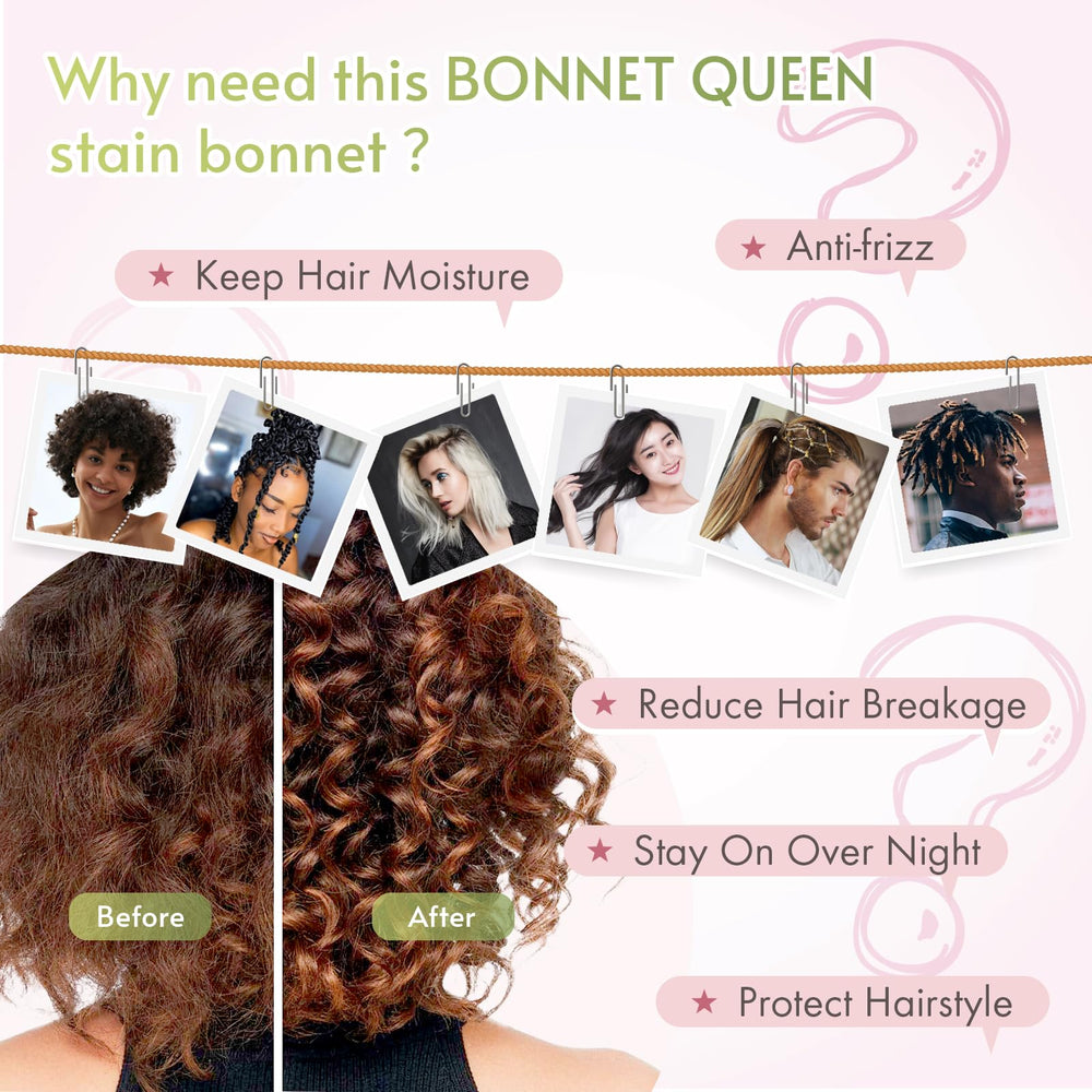 Bonnet Queen seda transpirable mantiene el cabello hidratado y suave