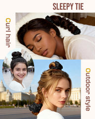 BONNET QUEEN sleep-friendly hair tie keeps hair neatly in place.