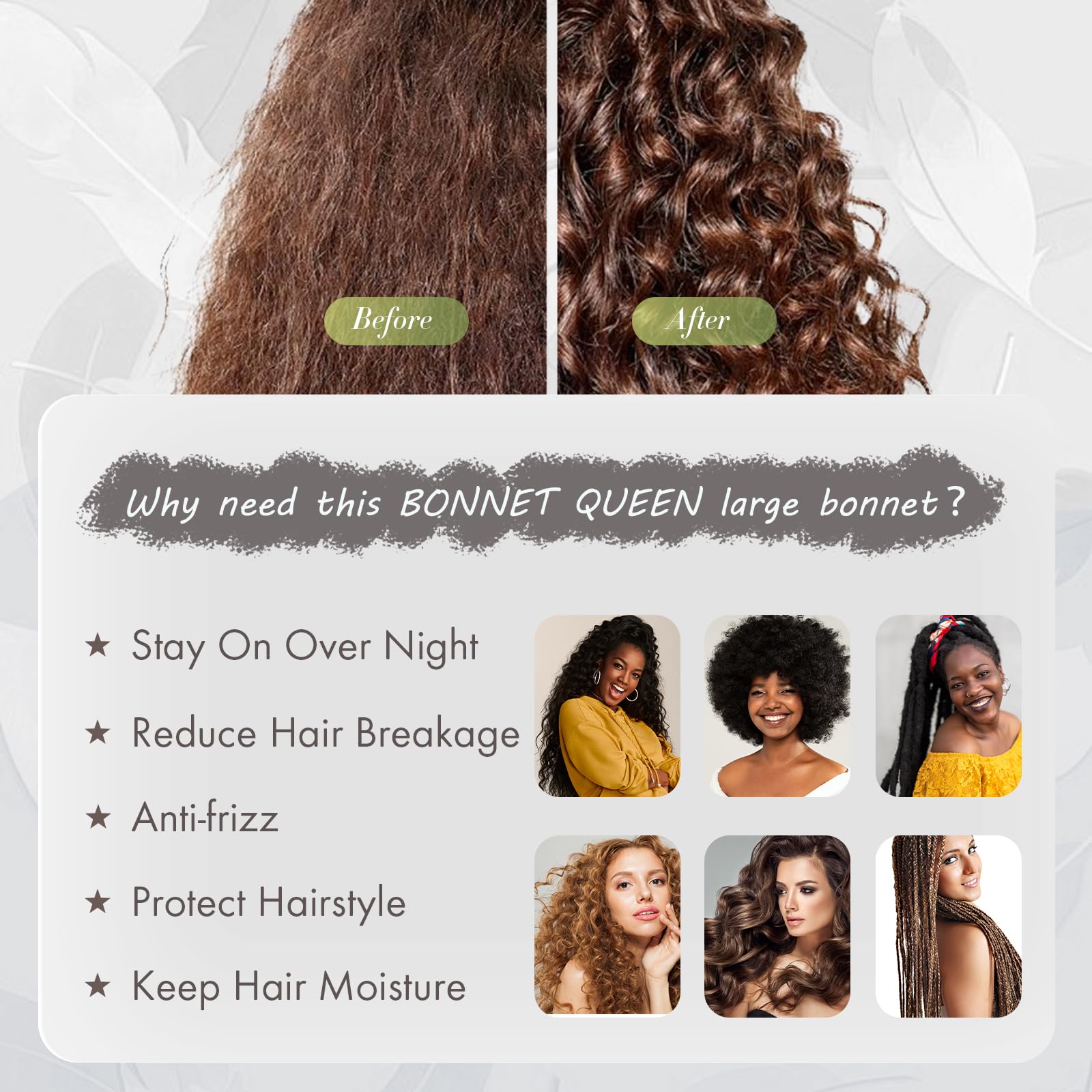 BONNET QUEEN wide tie-band adds a chic bow and secure fit.