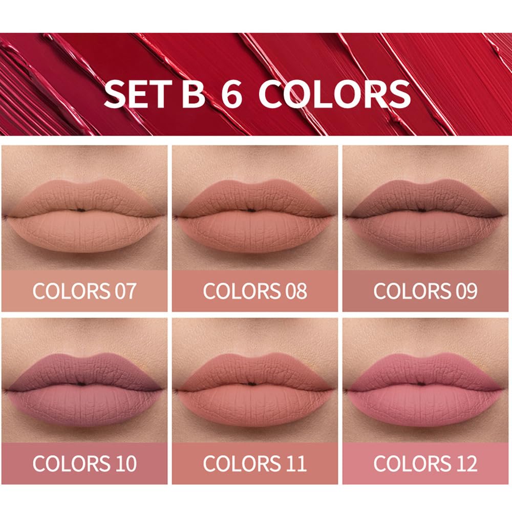 BONNIE CHOICE nude matte lipsticks swatches show six shades for versatile day-to-night looks.