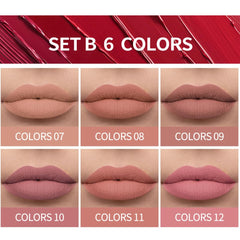 BONNIE CHOICE nude matte lipsticks swatches show six shades for versatile day-to-night looks.