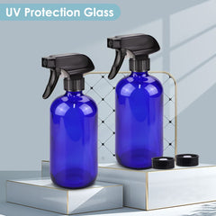 Bontip 2-pack blue glass spray bottles ready for DIY sprays.