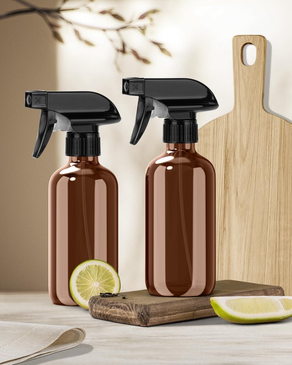 Bontip amber glass spray bottle cleaning set supports eco-friendly refills.