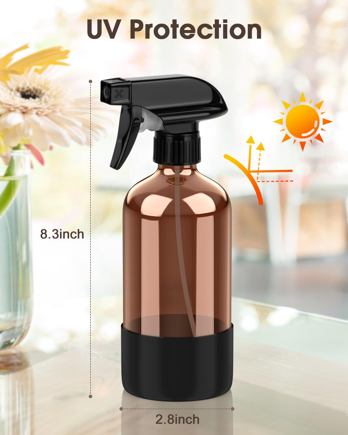 Bontip amber glass with UV protection preserves contents from light exposure.