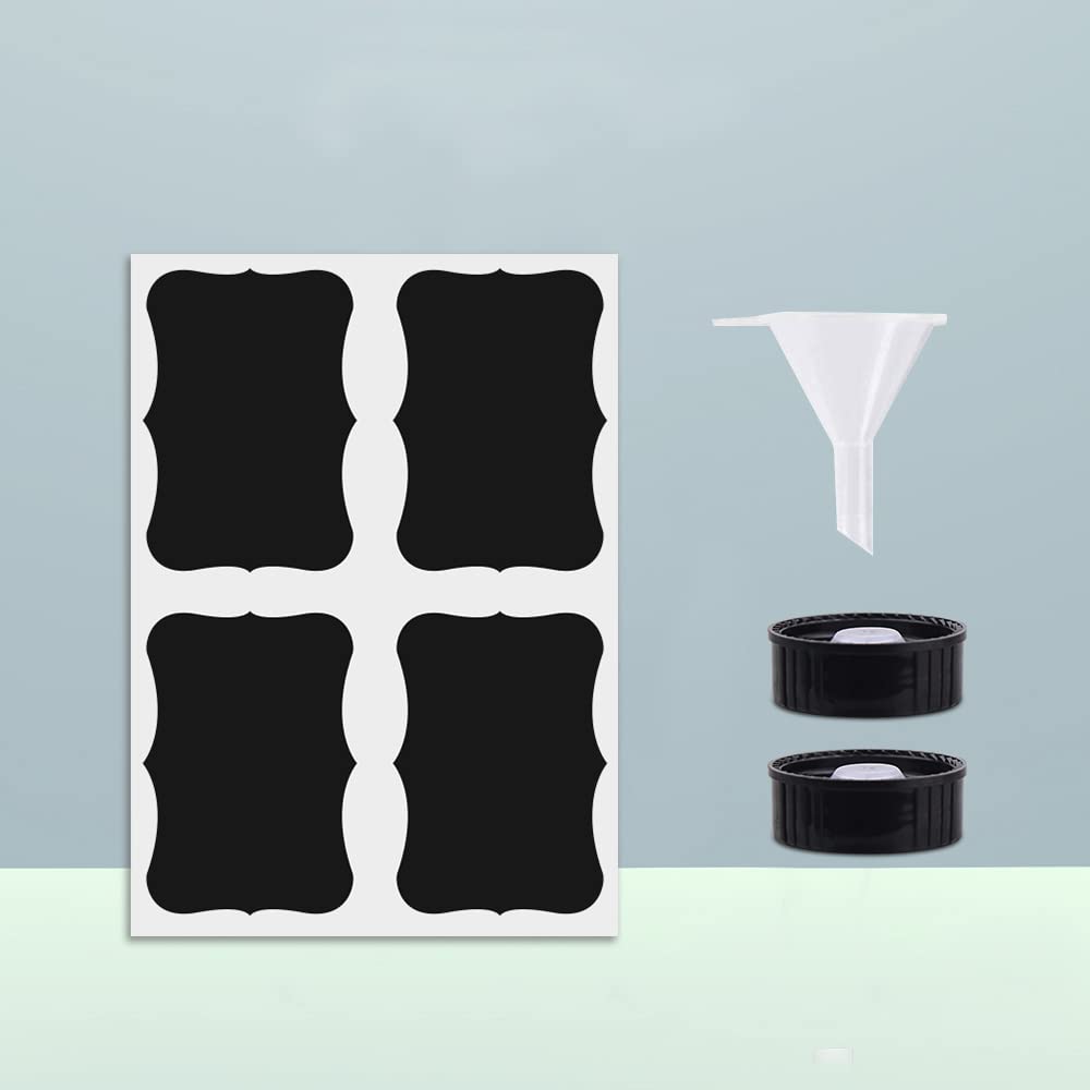 Bontip blue glass bottle label pack helps organize recipes.