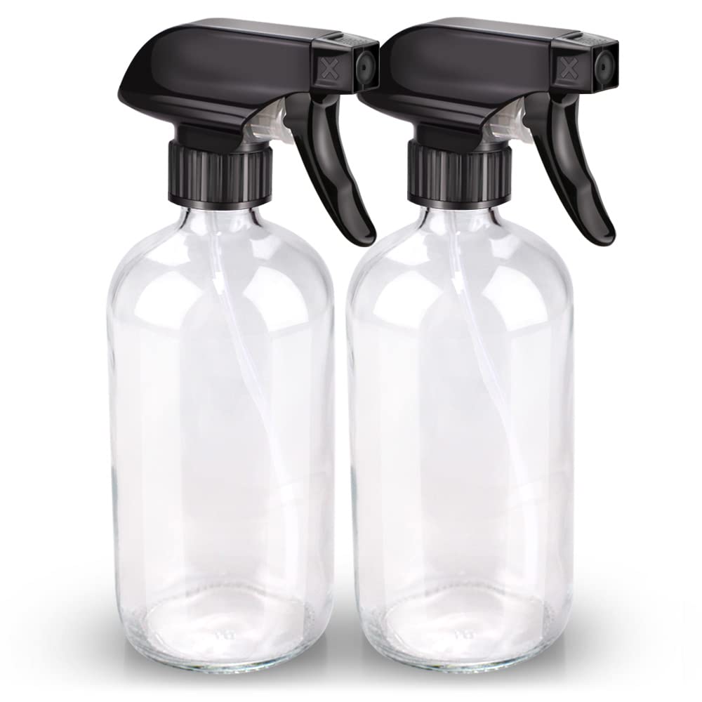 Bontip 16oz clear glass spray bottle with included accessories.