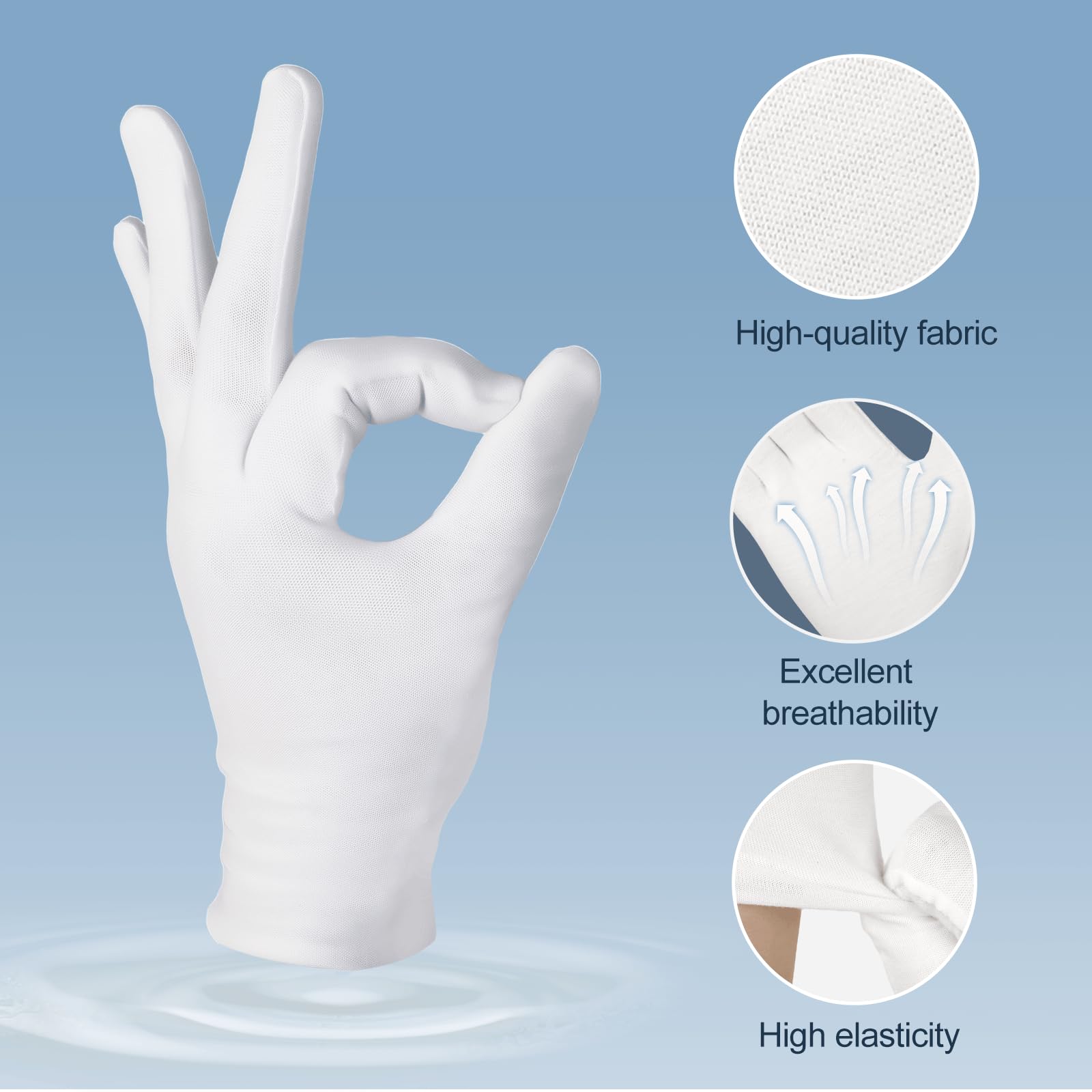 Guantes BONXAXK de algodón blancos, ideales para inspección de joyas