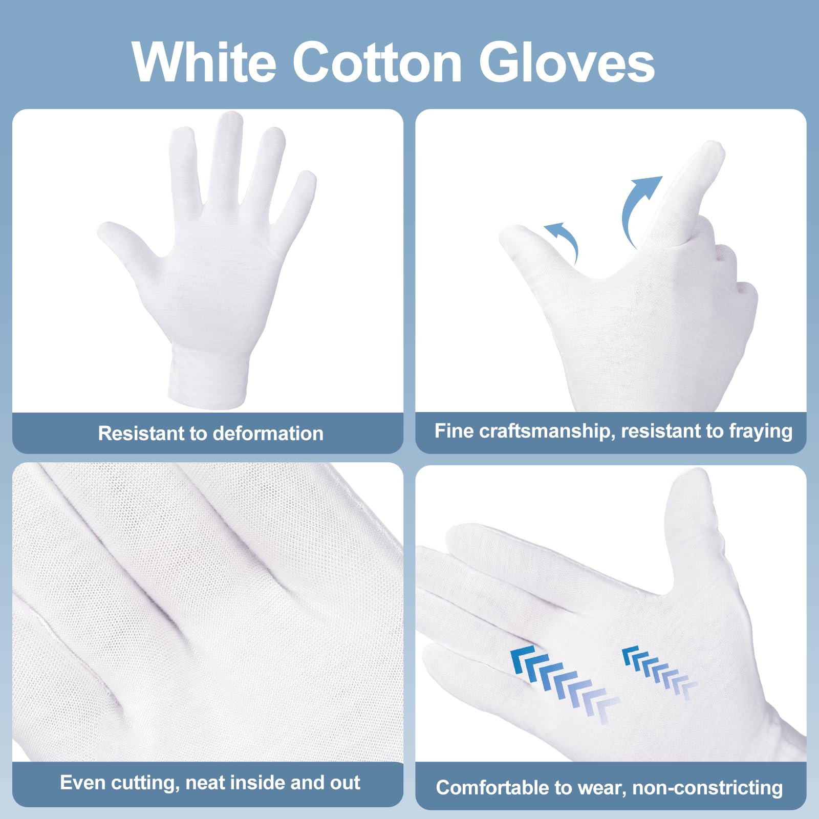 Guantes BONXAXK de algodón blancos, uso nocturno para mantener la humedad de la piel
