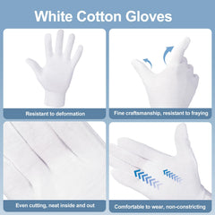 Guantes BONXAXK de algodón blancos, uso nocturno para mantener la humedad de la piel