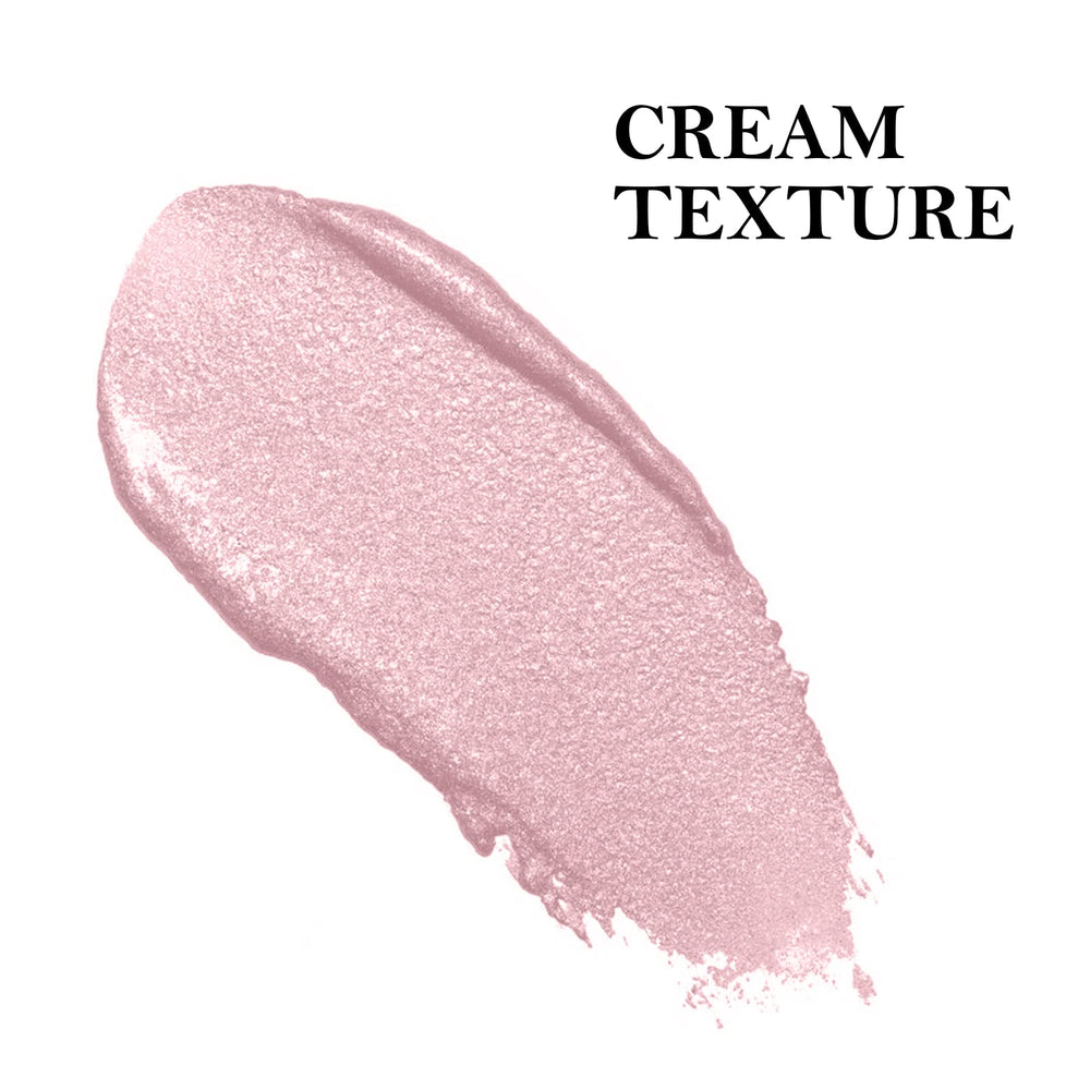 Boobeen highlighter stick close-up highlights fine sparkle on skin.
