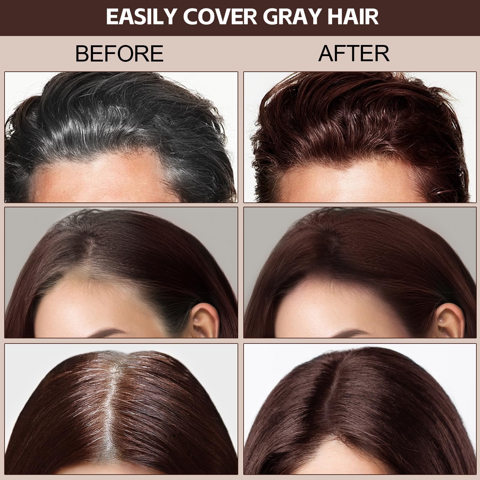 Boobeen Root Touch Up Hair Color Stick close-up paste blend for natural gray concealment.
