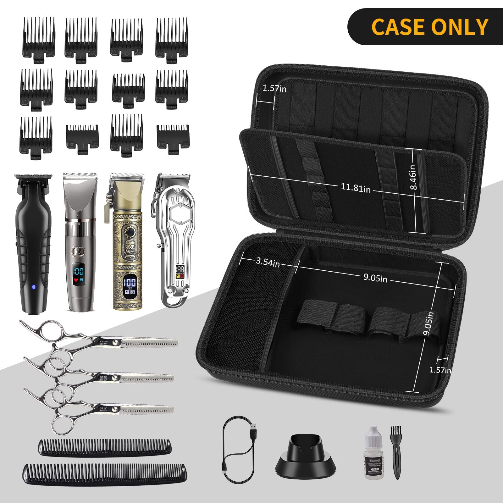 Boobowl barber bag top cover stores 12 combs for versatile haircuts