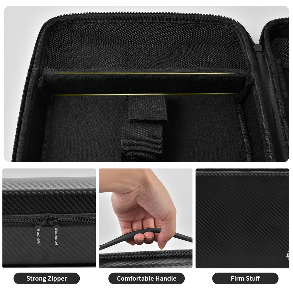 Boobowl travel case handle enables easy carry between locations