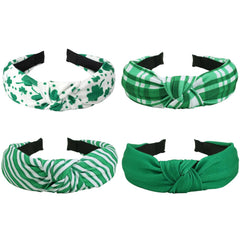 Bookay diadema Día de San Patricio verde rayado con trébol, cómodo todo el día.