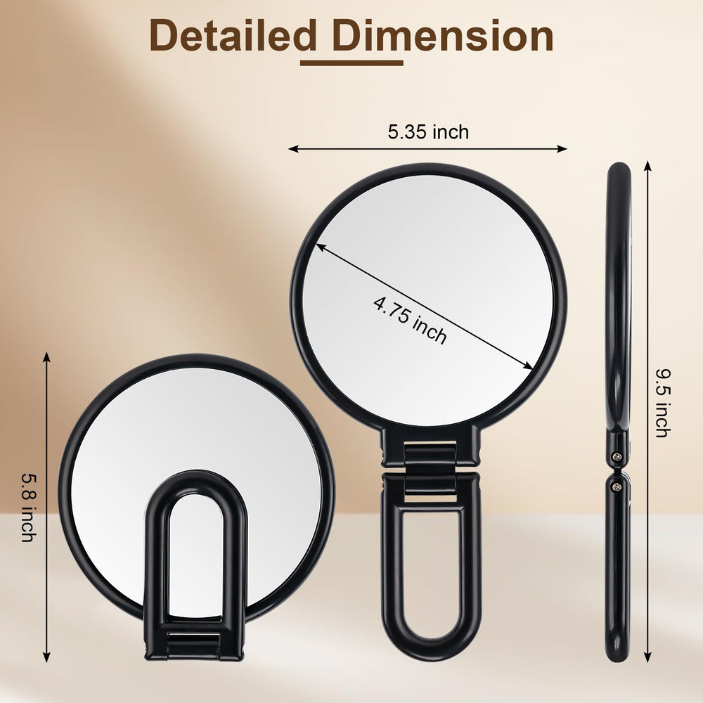 Boomiboo black vanity mirror with stable angle for easy viewing.