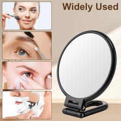 Boomiboo foldable travel mirror with adjustable handle for versatile use.