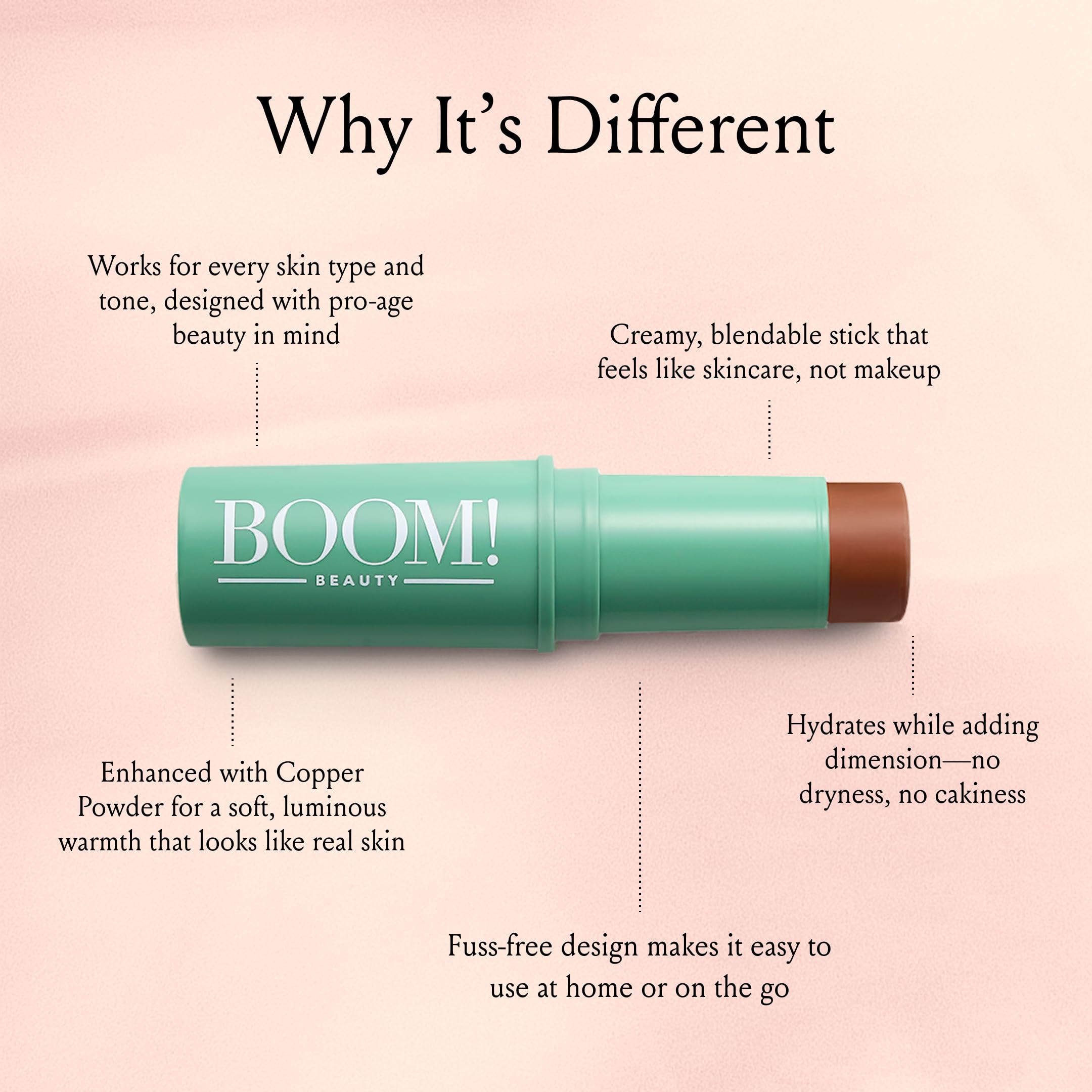 Boomstick Bronze lip monochrome with Glo for shine.