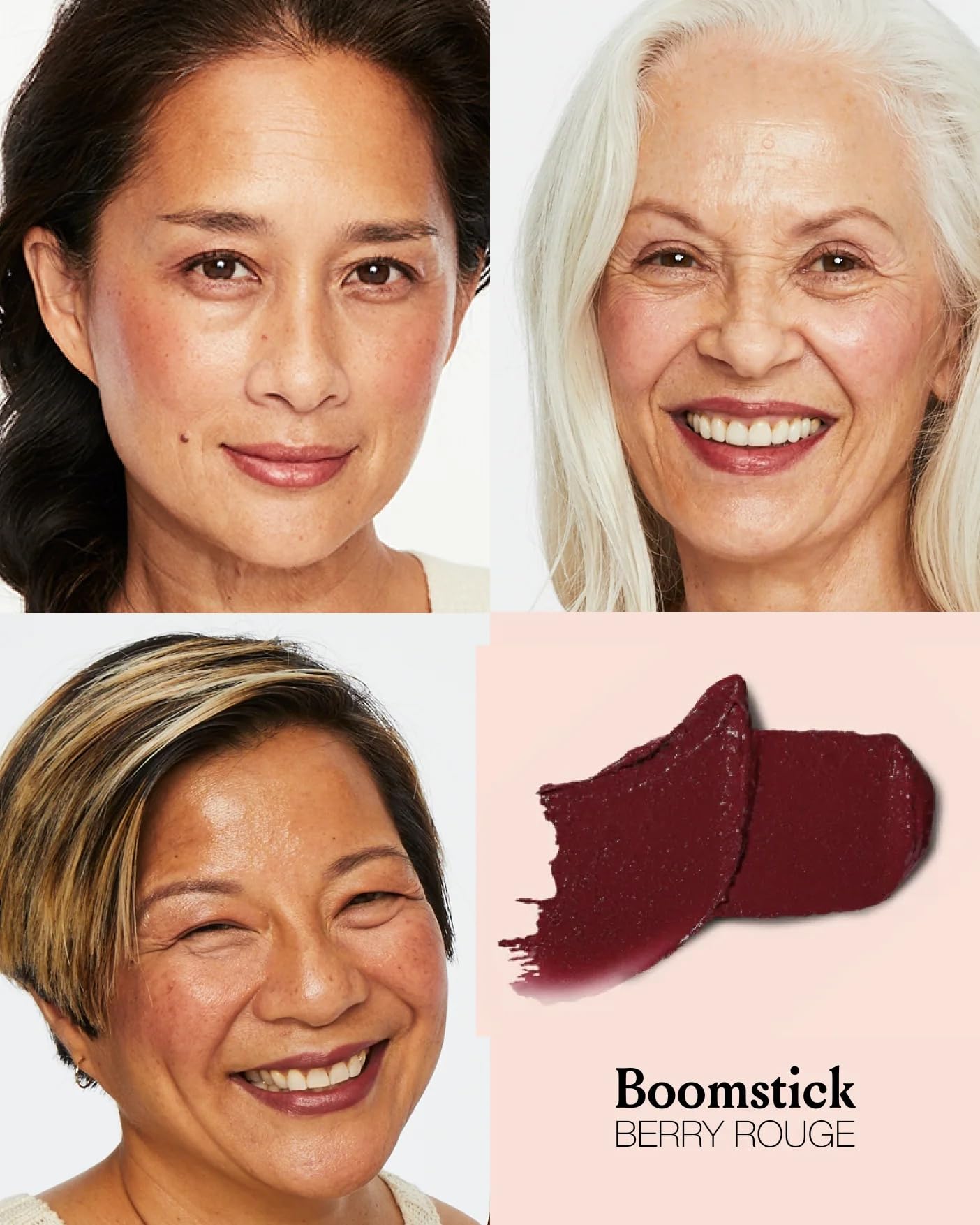 Boomstick Color multi-use stick colors cheeks, lips, and eyes.